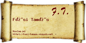 Füsi Tamás névjegykártya
